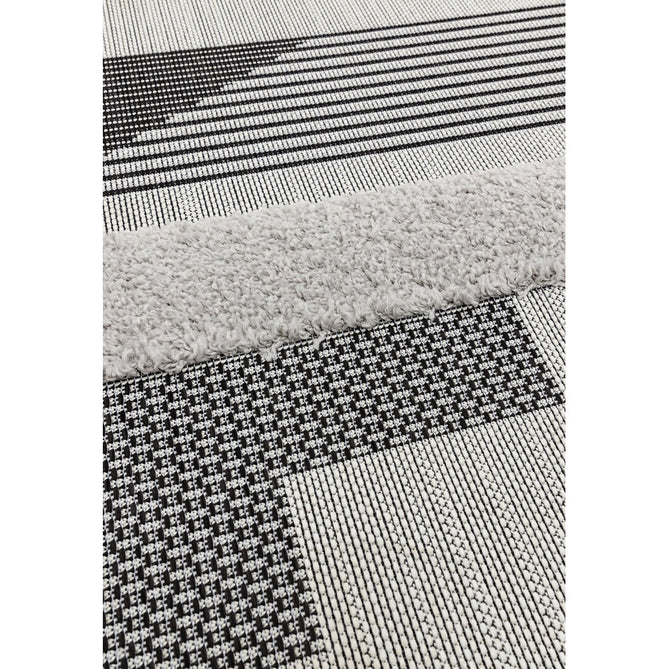Monty MN05 Geometric Modern Durable Stain-Resistant Weatherproof Flatweave In-Outdoor Black/Grey Rug-Asiatic Carpets-Rug Love - The Most Loved Rug Store