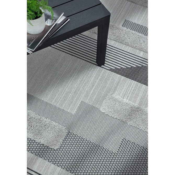 Monty MN05 Geometric Modern Durable Stain-Resistant Weatherproof Flatweave In-Outdoor Black/Grey Rug-Asiatic Carpets-Rug Love - The Most Loved Rug Store