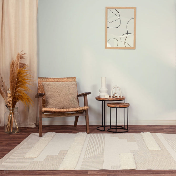 Monty MN06 Geometric Modern Durable Stain-Resistant Weatherproof Flatweave In-Outdoor Natural/Cream Rug-Asiatic Carpets-Rug Love - The Most Loved Rug Store