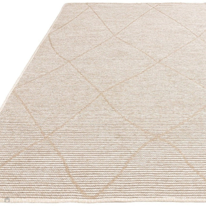 Mulberry Modern Plain Berber Jute Chenille Mix Ribbed Textured Soft-Touch Durable Flatweave Cream Rug 120 x 170 cm