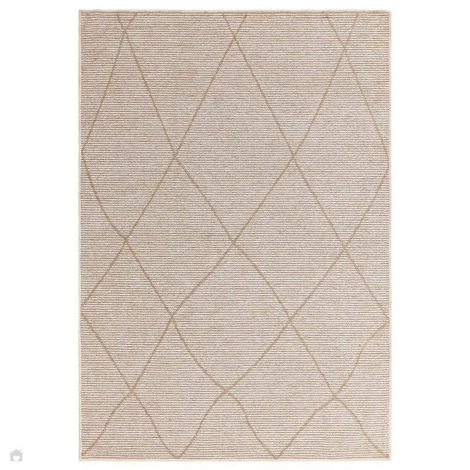 Mulberry Modern Plain Berber Jute Chenille Mix Ribbed Textured Soft-Touch Durable Flatweave Cream Rug 120 x 170 cm