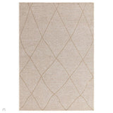 Mulberry Modern Plain Berber Jute Chenille Mix Ribbed Textured Soft-Touch Durable Flatweave Cream Rug