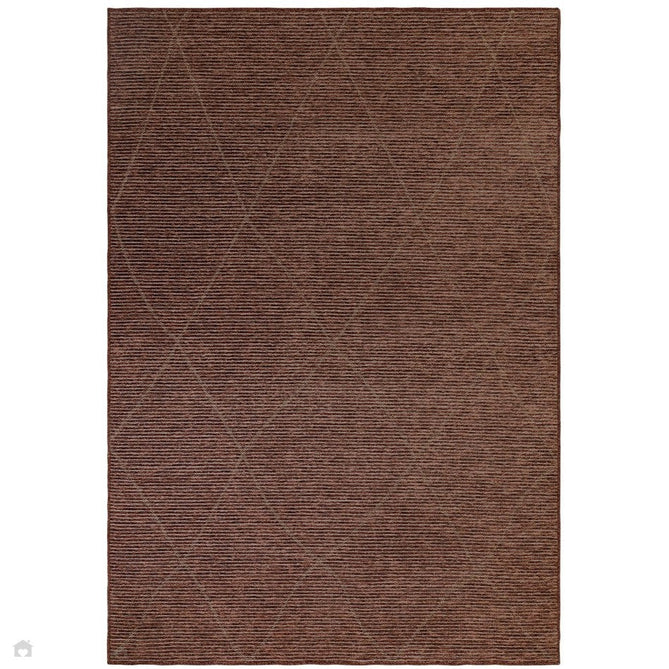Mulberry Modern Plain Berber Jute Chenille Mix Ribbed Textured Soft-Touch Durable Flatweave Terracotta Rug-Asiatic Carpets-Rug Love - The Most Loved Rug Store