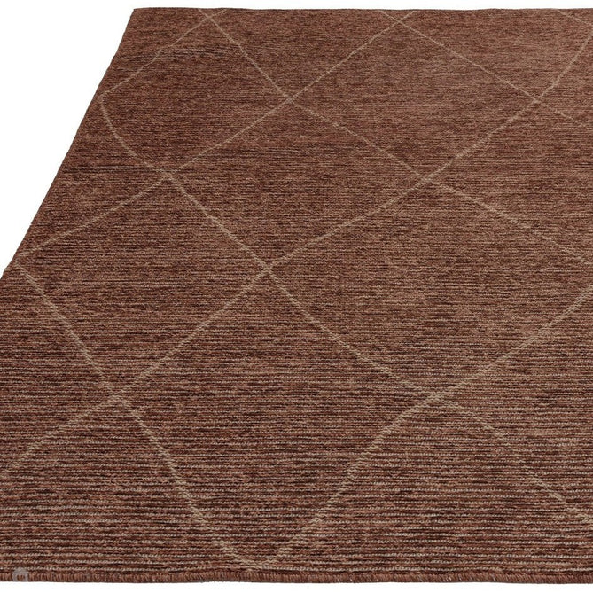 Mulberry Modern Plain Berber Jute Chenille Mix Ribbed Textured Soft-Touch Durable Flatweave Terracotta Rug-Asiatic Carpets-Rug Love - The Most Loved Rug Store