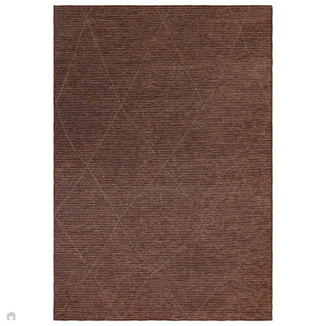 Mulberry Modern Plain Berber Jute Chenille Mix Ribbed Textured Soft-Touch Durable Flatweave Terracotta Rug-Asiatic Carpets-Rug Love - The Most Loved Rug Store