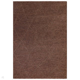 Mulberry Modern Plain Berber Jute Chenille Mix Ribbed Textured Soft-Touch Durable Flatweave Terracotta Rug