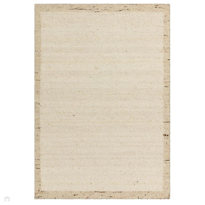 Napa Border Modern Plain Border Organic Hand-Woven Textured Wool Loop Pile Natural Beige/Sandstone Rug-Asiatic Carpets-Rug Love - The Most Loved Rug Store