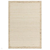 Napa Border Modern Plain Border Organic Hand-Woven Textured Wool Loop Pile Natural Beige/Sandstone Rug