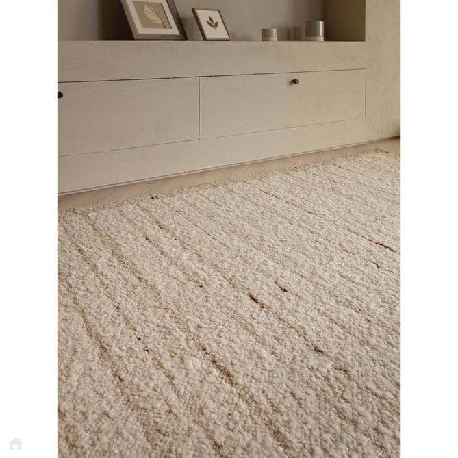 Napa Ladder Modern Plain Subtle Stripe Border Organic Hand-Woven Textured Wool Loop Pile Natural Beige/Sandstone Rug-Asiatic Carpets-Rug Love - The Most Loved Rug Store