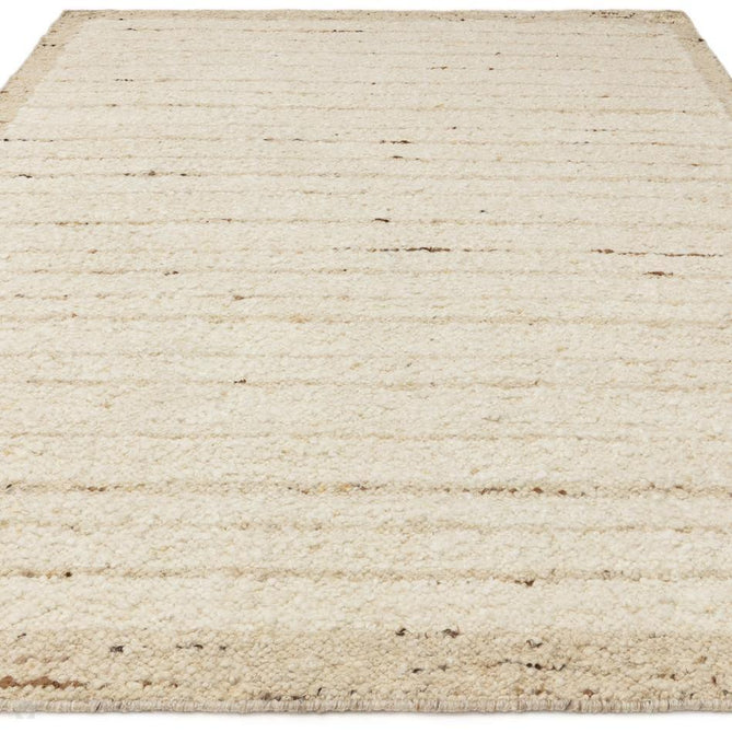 Napa Ladder Modern Plain Subtle Stripe Border Organic Hand-Woven Textured Wool Loop Pile Natural Beige/Sandstone Rug-Asiatic Carpets-Rug Love - The Most Loved Rug Store