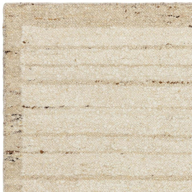 Napa Ladder Modern Plain Subtle Stripe Border Organic Hand-Woven Textured Wool Loop Pile Natural Beige/Sandstone Rug-Asiatic Carpets-Rug Love - The Most Loved Rug Store
