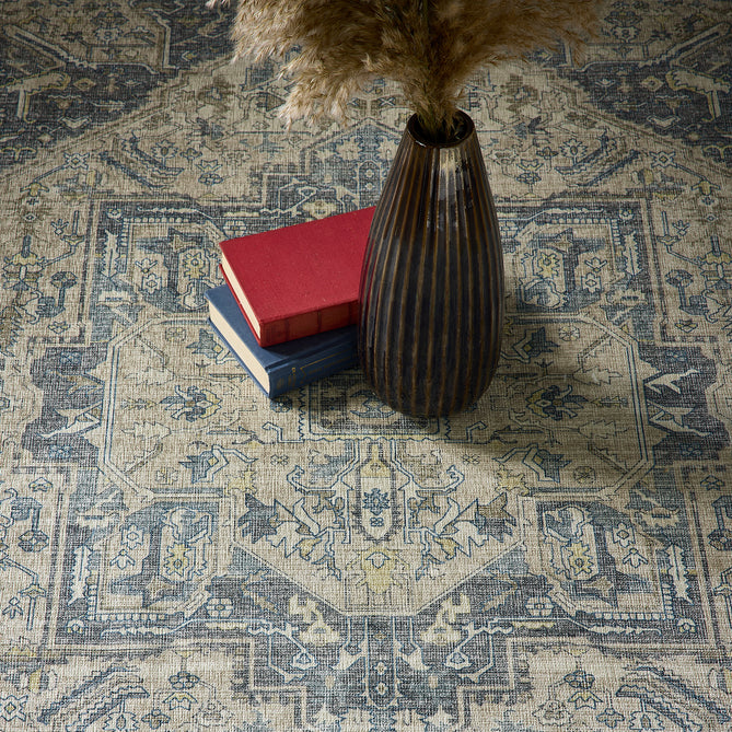 Washable Napoli Blue Rug
