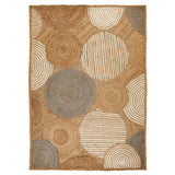 Naturals Hand-Woven Jute Flatweave Circles Natural/Bleach Rug