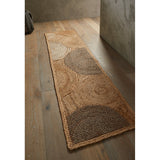 Naturals Hand-Woven Jute Flatweave Circles Natural/Bleach Runner