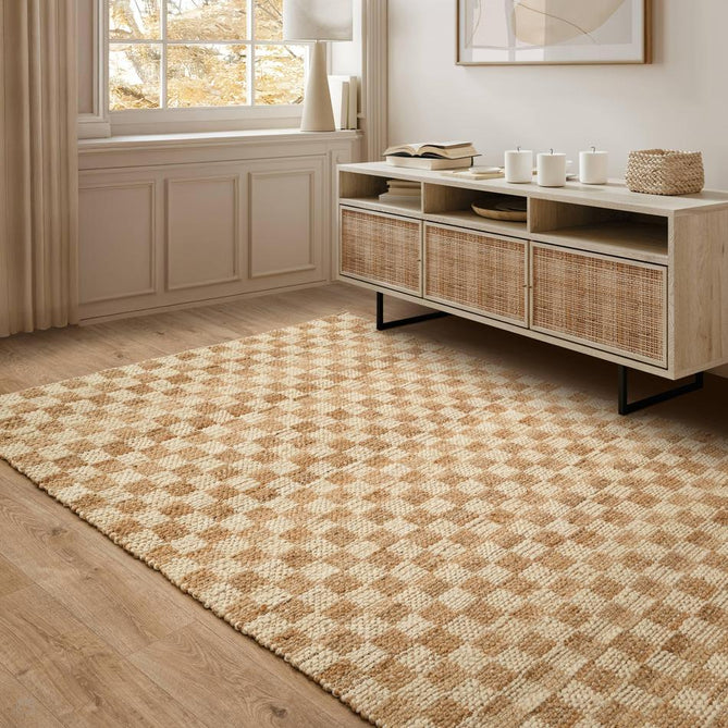 Naturi Jute Check Hand-Woven Textured Lightweight Flatweave Natural Rug-Asiatic Carpets-Rug Love - The Most Loved Rug Store