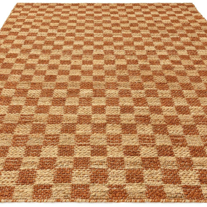 Naturi Jute Check Hand-Woven Textured Lightweight Flatweave Rust Rug-Asiatic Carpets-Rug Love - The Most Loved Rug Store