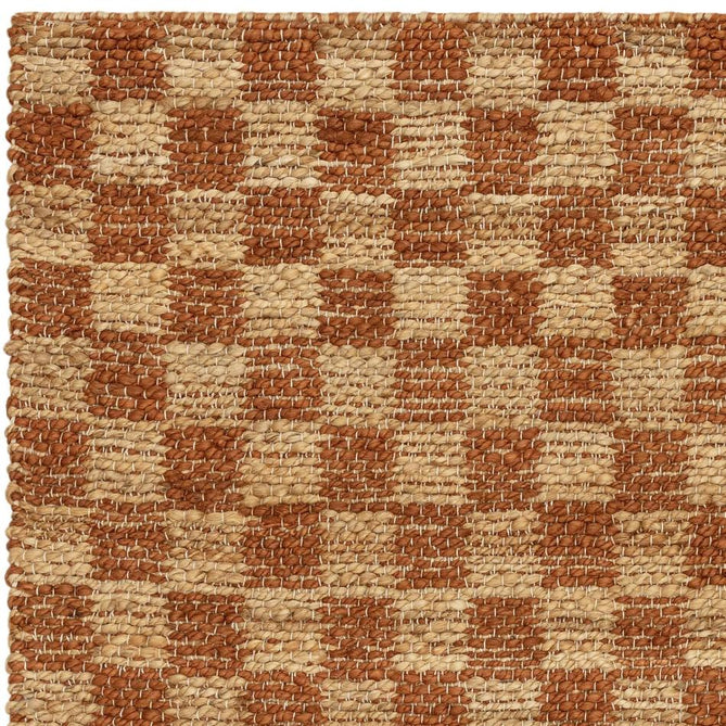 Naturi Jute Check Hand-Woven Textured Lightweight Flatweave Rust Rug-Asiatic Carpets-Rug Love - The Most Loved Rug Store