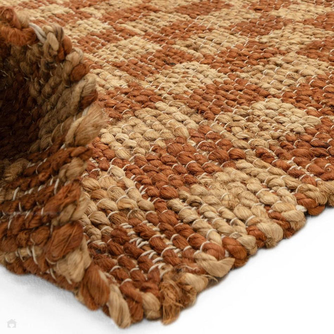 Naturi Jute Check Hand-Woven Textured Lightweight Flatweave Rust Rug-Asiatic Carpets-Rug Love - The Most Loved Rug Store