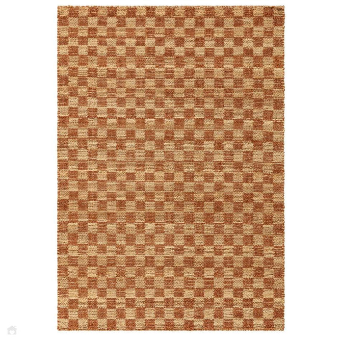 Naturi Jute Check Hand-Woven Textured Lightweight Flatweave Rust Rug-Asiatic Carpets-Rug Love - The Most Loved Rug Store
