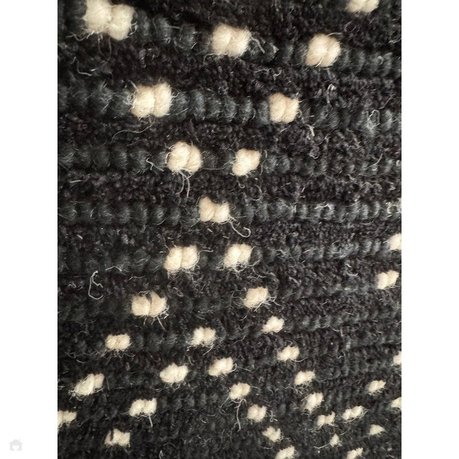 Nepal Diamond Modern Moroccan Berber Geometric Hand-Woven Ribbed Textured Low-Profile Wool Loop Pile Black/Cream Rug-Asiatic Carpets-Rug Love - The Most Loved Rug Store