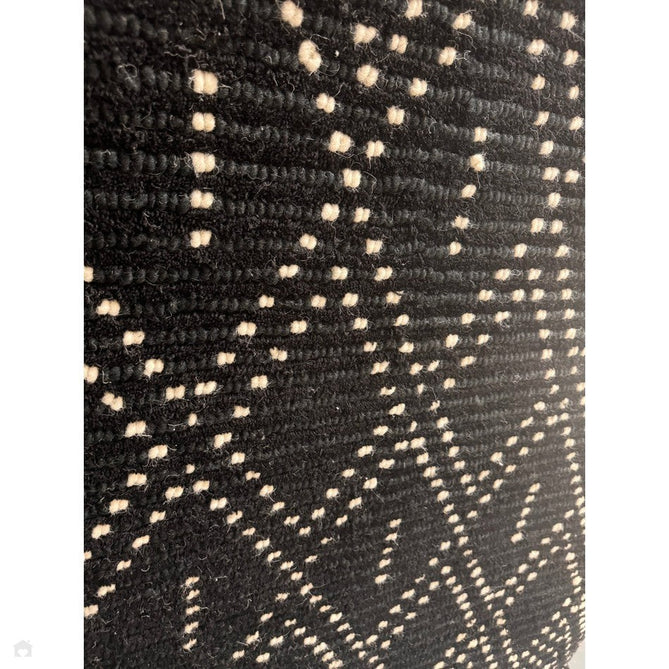 Nepal Diamond Modern Moroccan Berber Geometric Hand-Woven Ribbed Textured Low-Profile Wool Loop Pile Black/Cream Rug-Asiatic Carpets-Rug Love - The Most Loved Rug Store