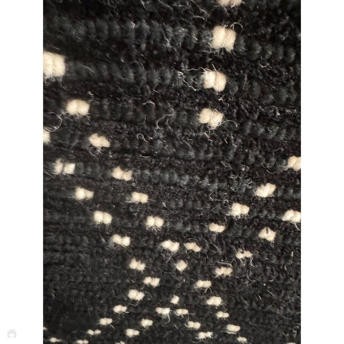 Nepal Diamond Modern Moroccan Berber Geometric Hand-Woven Ribbed Textured Low-Profile Wool Loop Pile Black/Cream Rug-Asiatic Carpets-Rug Love - The Most Loved Rug Store