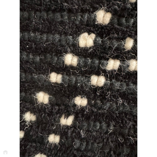 Nepal Diamond Modern Moroccan Berber Geometric Hand-Woven Ribbed Textured Low-Profile Wool Loop Pile Black/Cream Rug-Asiatic Carpets-Rug Love - The Most Loved Rug Store
