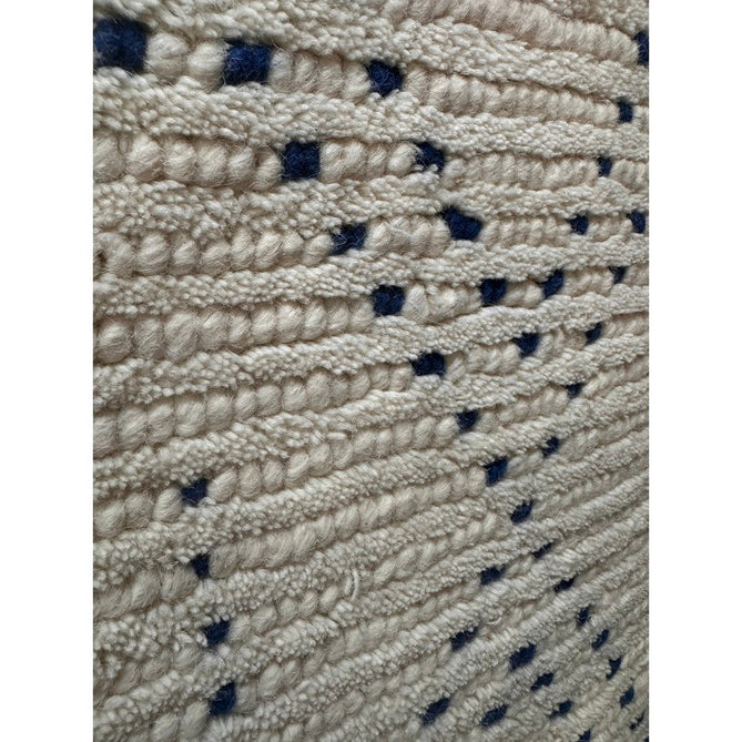 Nepal Diamond Moroccan Berber Boho Geometric Hand-Woven Ribbed Textured Wool Flatweave Cream/Blue Rug-Asiatic Carpets-Rug Love - The Most Loved Rug Store