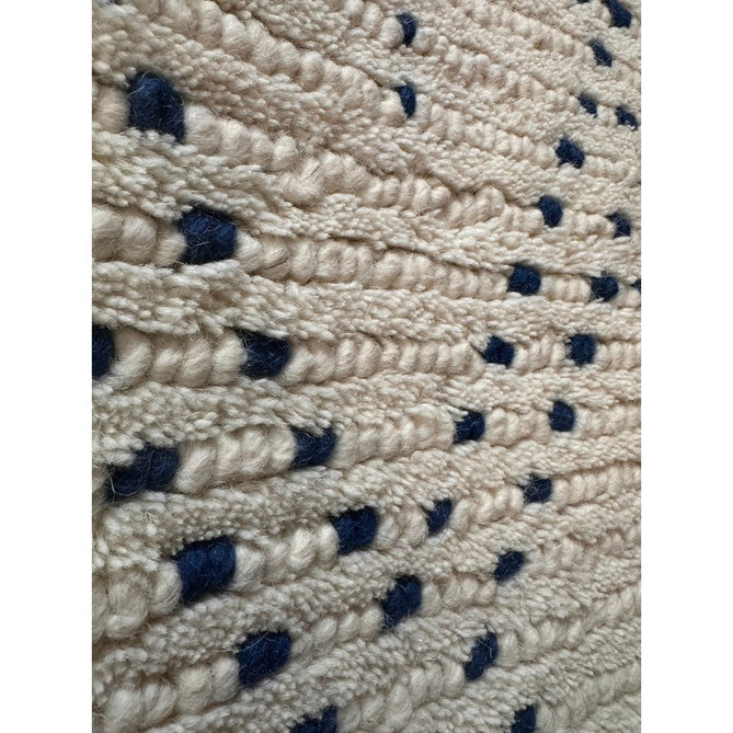 Nepal Diamond Moroccan Berber Boho Geometric Hand-Woven Ribbed Textured Wool Flatweave Cream/Blue Rug-Asiatic Carpets-Rug Love - The Most Loved Rug Store