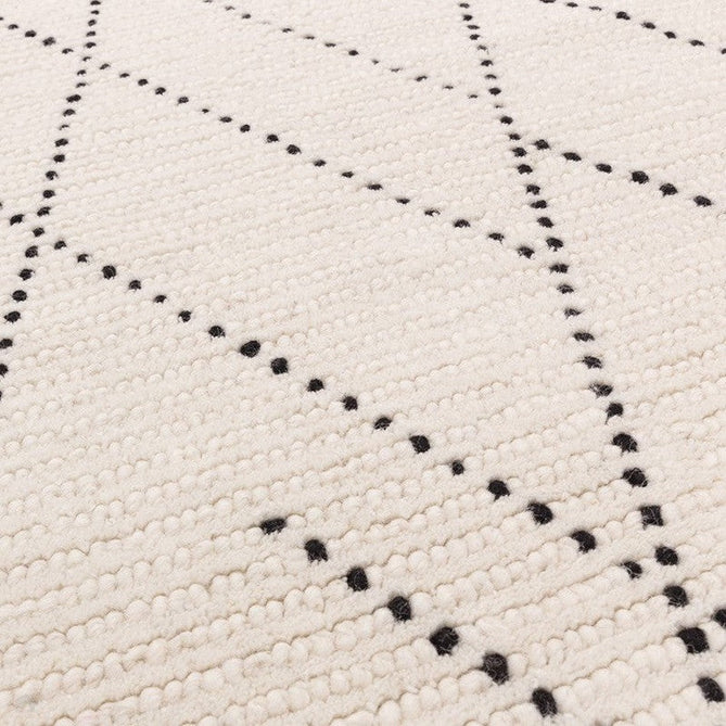 Nepal Linear Modern Moroccan Berber Geometric Hand-Woven Ribbed Textured Low-Profile Wool Loop Pile Cream/Black Rug-Asiatic Carpets-Rug Love - The Most Loved Rug Store