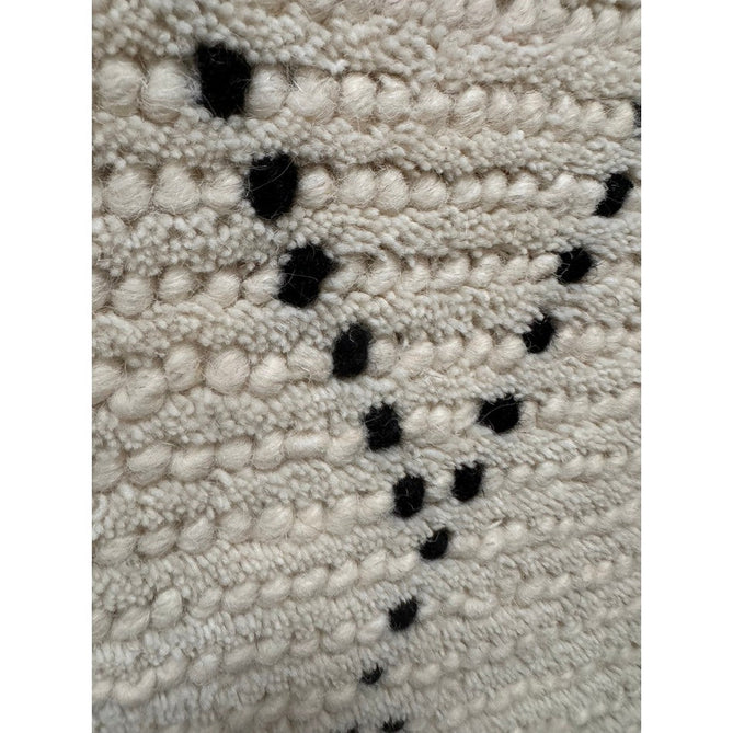 Nepal Linear Modern Moroccan Berber Geometric Hand-Woven Ribbed Textured Low-Profile Wool Loop Pile Cream/Blue Rug-Asiatic Carpets-Rug Love - The Most Loved Rug Store