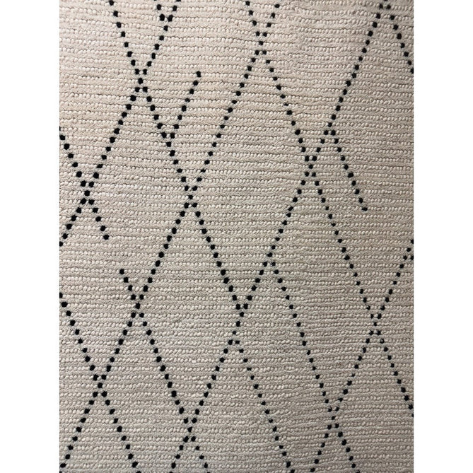 Nepal Linear Modern Moroccan Berber Geometric Hand-Woven Ribbed Textured Low-Profile Wool Loop Pile Cream/Blue Rug-Asiatic Carpets-Rug Love - The Most Loved Rug Store