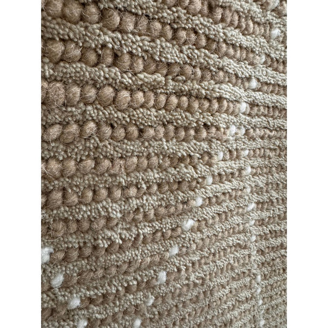 Nepal Linear Modern Moroccan Berber Geometric Hand-Woven Ribbed Textured Low-Profile Wool Loop Pile Sand/Cream Rug-Asiatic Carpets-Rug Love - The Most Loved Rug Store