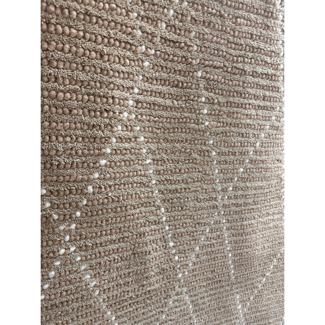 Nepal Linear Modern Moroccan Berber Geometric Hand-Woven Ribbed Textured Low-Profile Wool Loop Pile Sand/Cream Rug-Asiatic Carpets-Rug Love - The Most Loved Rug Store