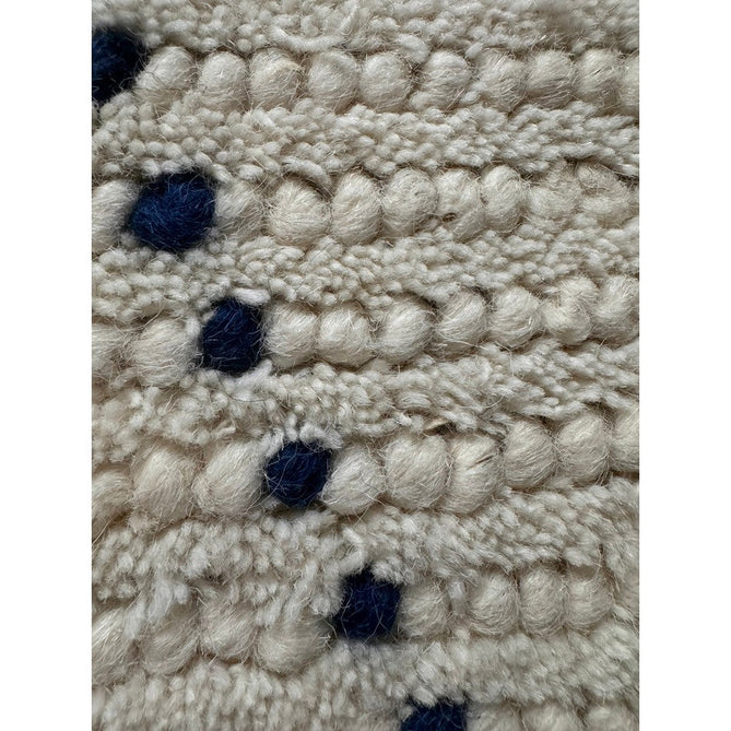 Nepal Linear Moroccan Berber Boho Geometric Hand-Woven Ribbed Textured Wool Flatweave Cream/Blue Rug-Asiatic Carpets-Rug Love - The Most Loved Rug Store