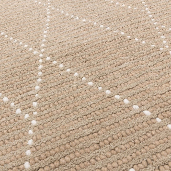 Nepal Linear Moroccan Berber Boho Geometric Hand-Woven Ribbed Textured Wool Flatweave Sand/Cream Rug-Asiatic Carpets-Rug Love - The Most Loved Rug Store