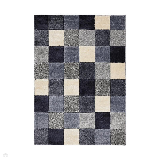 Newport Blocks Modern Geometric Tile Blocks Soft Carved Durable Short Pile Blue Rug-Melrose-Rug Love - The Most Loved Rug Store