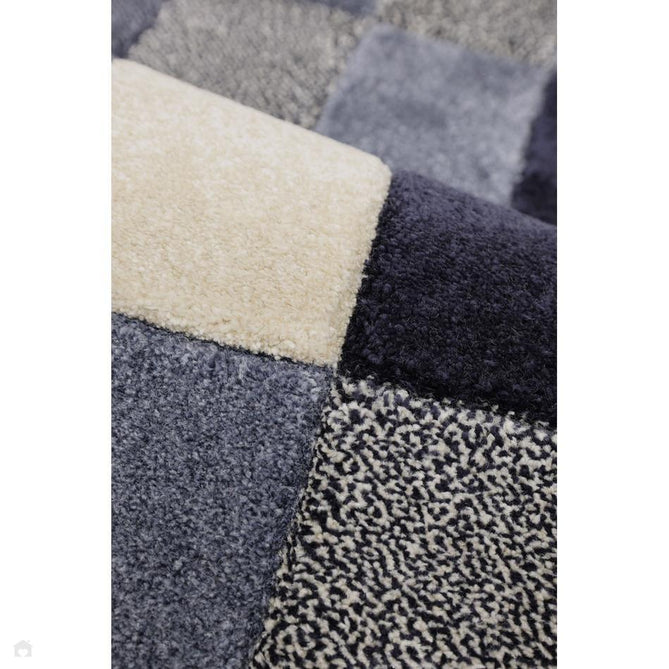 Newport Blocks Modern Geometric Tile Blocks Soft Carved Durable Short Pile Blue Runner-Melrose-Rug Love - The Most Loved Rug Store