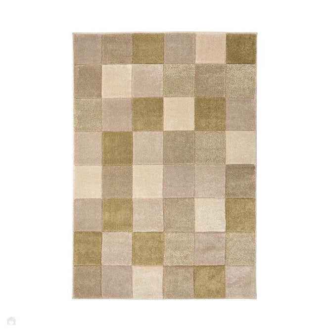 Newport Blocks Modern Geometric Tile Blocks Soft Carved Durable Short Pile Green Rug-Melrose-Rug Love - The Most Loved Rug Store
