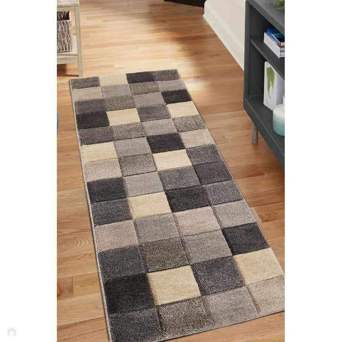 Newport Blocks Modern Geometric Tile Blocks Soft Carved Durable Short Pile Grey Rug-Melrose-Rug Love - The Most Loved Rug Store