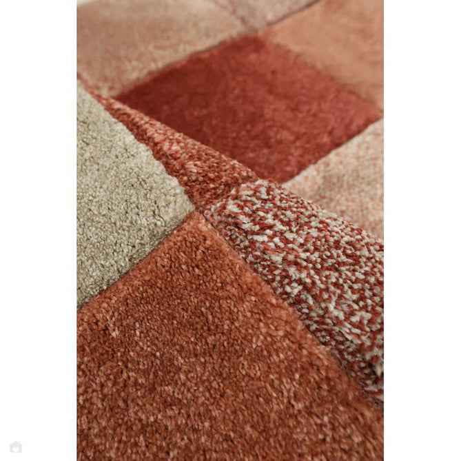 Newport Blocks Modern Geometric Tile Blocks Soft Carved Durable Short Pile Terracotta Rug-Melrose-Rug Love - The Most Loved Rug Store