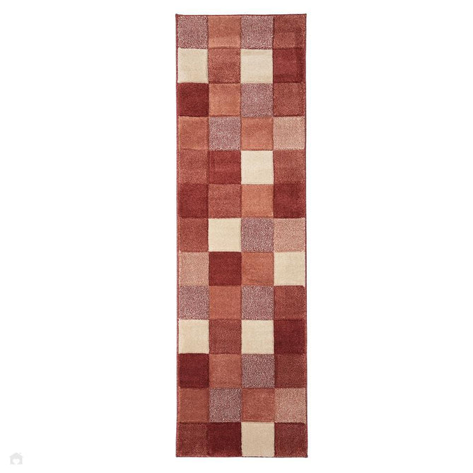 Newport Blocks Modern Geometric Tile Blocks Soft Carved Durable Short Pile Terracotta Rug-Melrose-Rug Love - The Most Loved Rug Store