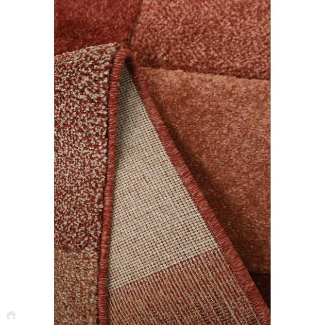 Newport Blocks Modern Geometric Tile Blocks Soft Carved Durable Short Pile Terracotta Runner-Melrose-Rug Love - The Most Loved Rug Store