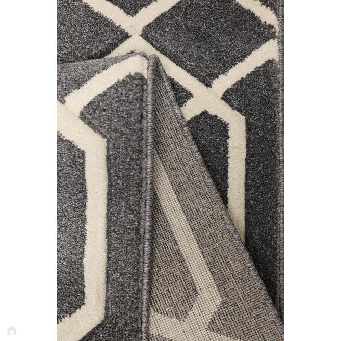 Newport Lattice Modern Geometric Lattice Soft Carved Durable Short Pile Charcoal Grey Rug-Melrose-Rug Love - The Most Loved Rug Store