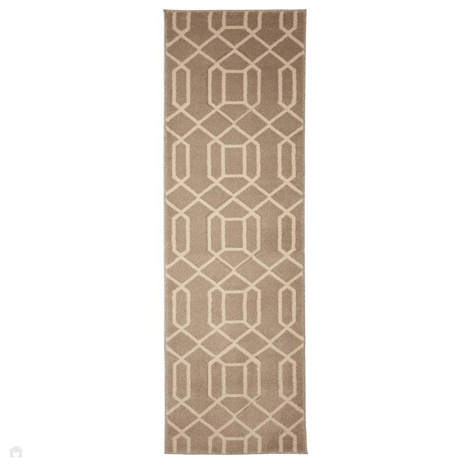 Newport Lattice Modern Geometric Lattice Soft Carved Durable Short Pile Natural Runner-Melrose-Rug Love - The Most Loved Rug Store