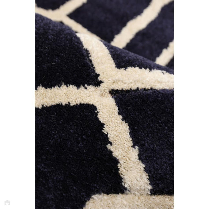 Newport Lattice Modern Geometric Lattice Soft Carved Durable Short Pile Navy Runner-Melrose-Rug Love - The Most Loved Rug Store