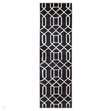 Newport Lattice Modern Geometric Lattice Soft Carved Durable Short Pile Navy Runner