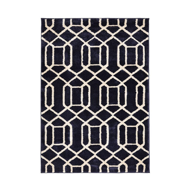 Newport Lattice Navy Runner-Melrose-Rug Love - The Most Loved Rug Store