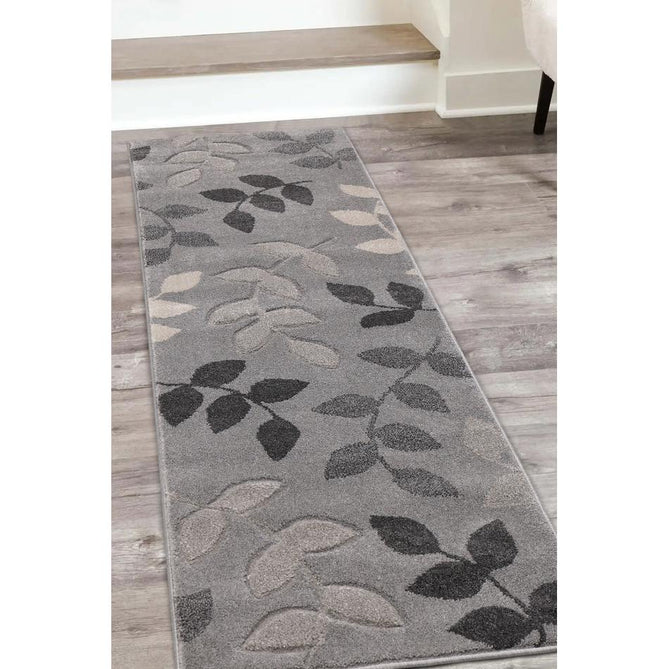 Newport Leaf Grey Runner-Melrose-Rug Love - The Most Loved Rug Store