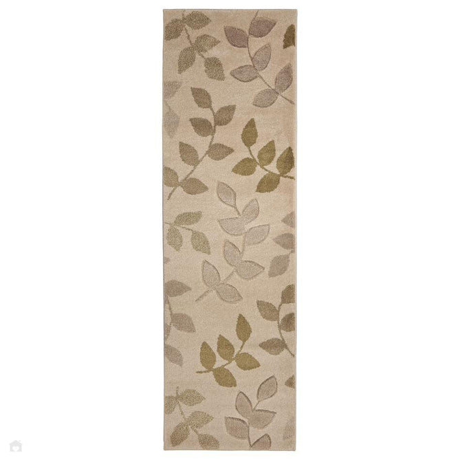 Newport Leaf Modern Floral Botanical Soft Carved Durable Short Pile Beige/Green/Taupe Runner-Melrose-Rug Love - The Most Loved Rug Store
